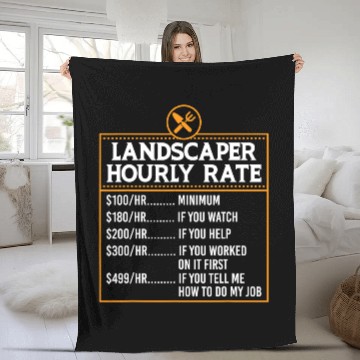 Discover Landscaping Hourly Rate For Landscaper Mower Fleece Blankets