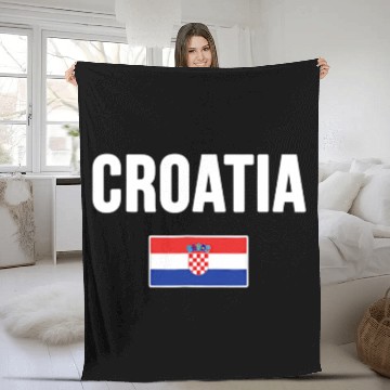 Discover Croatia Fleece Blankets Flag