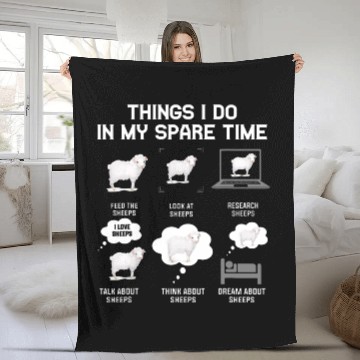 Discover Things I Do In My Spare Time Sheeps Fleece Blankets