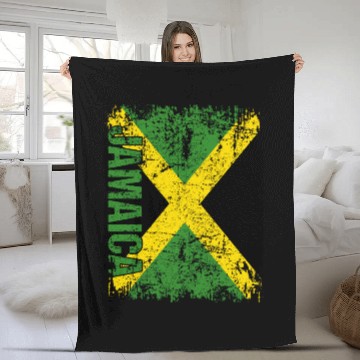 Discover Jamaican Flag Vintage Distressed Fleece Blankets