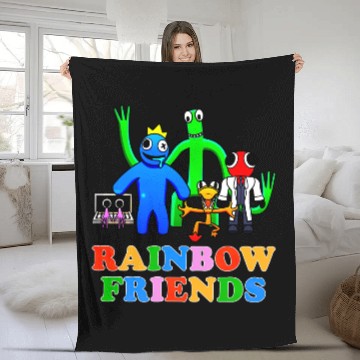 Discover Rainbow Friends Birthday Fleece Blankets