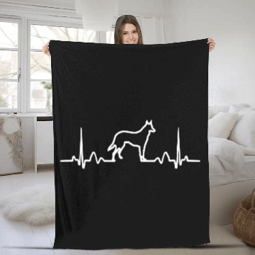 Discover Funny Dog Heartbeat Fleece Blankets