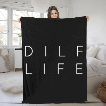 Discover DILF LIFE Dad Humor Jone Fleece Blankets
