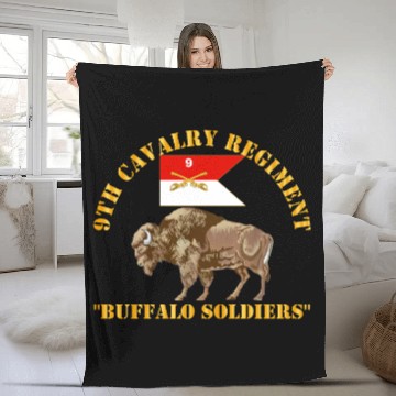 Discover Army - 9th Cavalry Regiment - Buffalo Soldiers Fleece Blankets