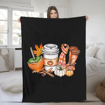 Discover Just A Girl Who Loves Fall hello Autumn Fleece Blankets