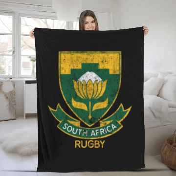 Discover South African Rugby - Vintage Protea logo Fleece Blankets