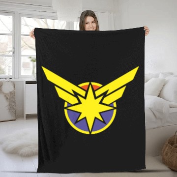 Discover Captain Marvel Colorful Fleece Blankets