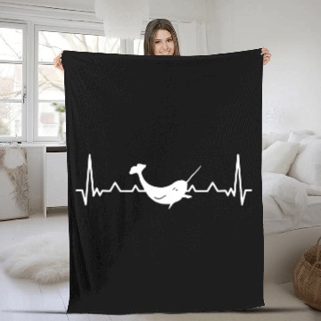 Discover Narwhal Heartbeat Fleece Blankets