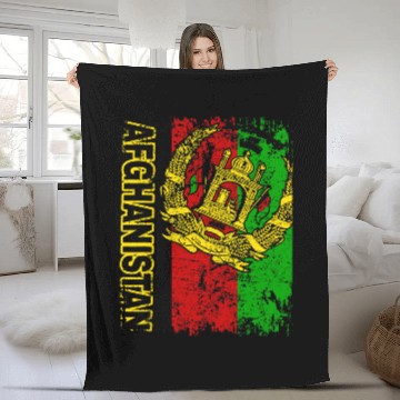 Discover Vintage Afghanistan Flag Fleece Blankets