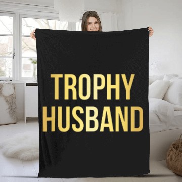 Discover Trophy Husband Fleece Blankets