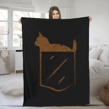 Discover cat pocket Fleece Blankets