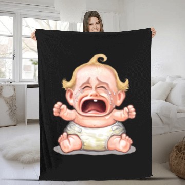 Discover crybaby big baby colicky diaper cry Fleece Blankets