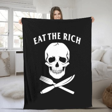 Discover Eat The Rich Fleece Blankets Protest Socialist Communist