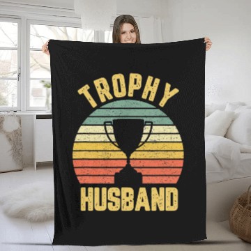 Discover Trophy Husband Fleece Blankets