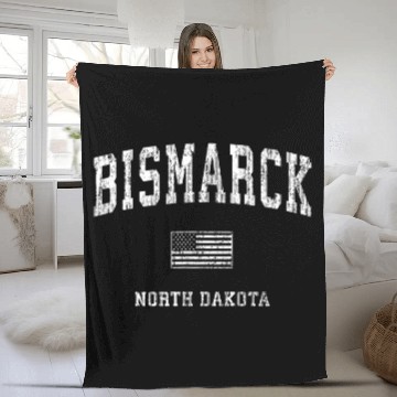 Discover Bismarck North Dakota Fleece Blankets