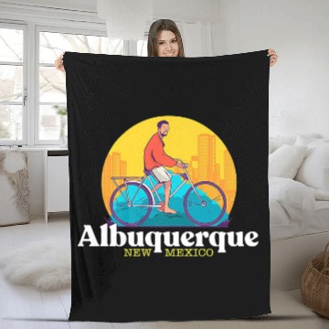 Discover Albuquerque New Mexico 80s Retro Fleece Blankets