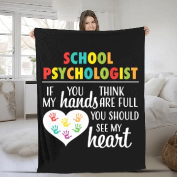 Discover School Psychologist Heart Fleece Blankets