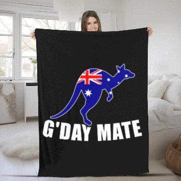 Discover Australia Flag Kangaroo Fleece Blankets