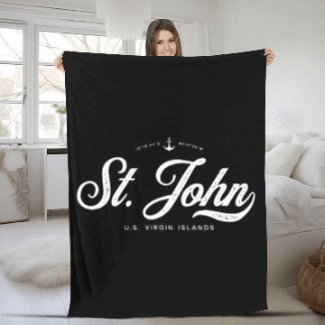 Discover St. John USVI Vintage Fleece Blankets