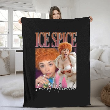 Discover Certified Munch Ice Spice Fleece Blankets, Vintage Ice Spice Fleece Blankets