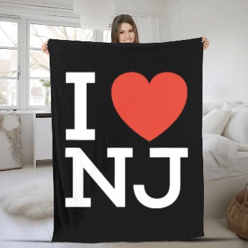 Discover I Love NJ Heart Fleece Blankets