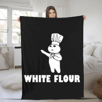 Discover White Flour Funny Fleece Blankets