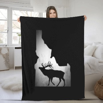 Discover Idaho Elk Hunting Fleece Blankets