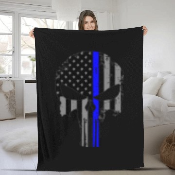 Discover Mini Punisher Thin Blue Line Men's Performance Fleece Blankets