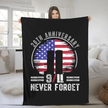 Discover Patriot Day 2021 Never Forget 9-11 20th Anniversary Fleece Blankets