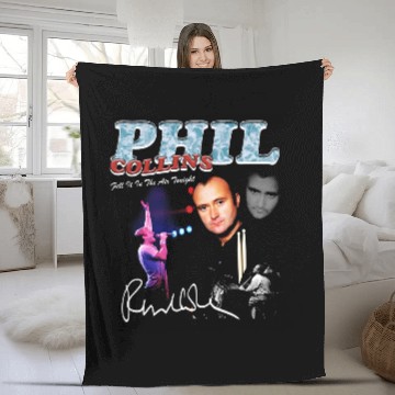 Discover Phil Collins Bootleg Black Fleece Blankets