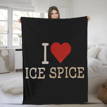Discover Ice Spice Heart Fleece Blankets, Ice Spice Rapper