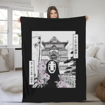 Discover No Face Spirited Away Fleece Blankets