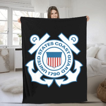 Discover U.S. Coast Guard Veteran Men's Quick-Drying Fleece Blankets