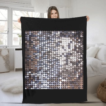 Discover Silver Sparkling Sequin Look Fleece Blankets