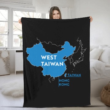 Discover China map West Taiwan Fleece Blankets