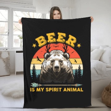 Discover Beer Is My Spirit Animal Bear Deer Beer Fleece Blankets