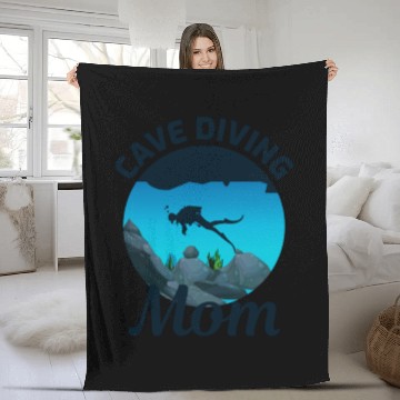 Discover Caving Diving Mom Spelunking Caves Spelunker Caver Fleece Blankets