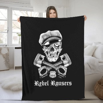 Discover Skull and Pistons Fleece Blankets