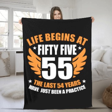 Discover 55th Birthday Fleece Blankets