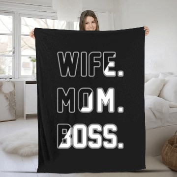 Discover Wife Mom Boss Fleece Blankets