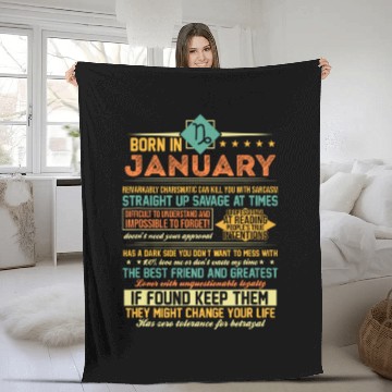 Discover Born in January Capricorn Zodiac Fleece Blankets