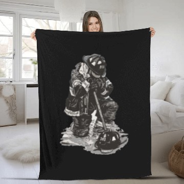 Discover Sad Firefighter Fleece Blankets for supporter Fleece Blankets