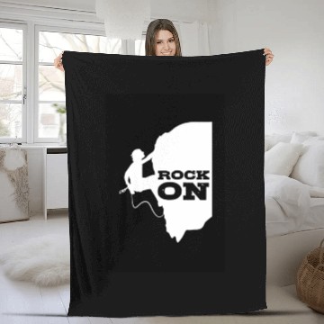 Discover Rock On Climber Telluride Climbing Summit Boulder Fleece Blankets