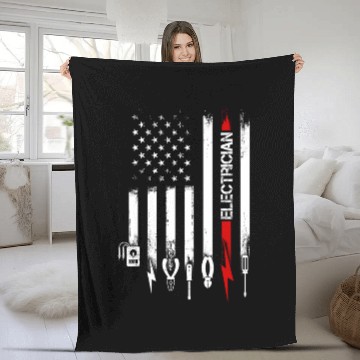 Discover American Flag With Electrician Fleece Blankets