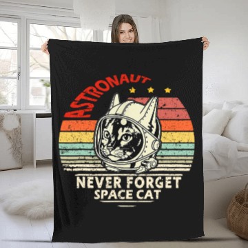 Discover Astronaut cat Retro space cat Fleece Blankets