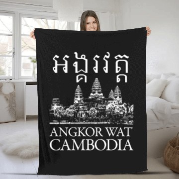 Discover Angkor Wat Cambodia Fleece Blankets