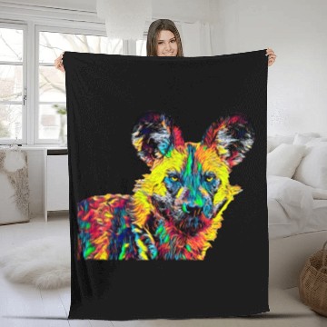Discover African Wild Dog Fleece Blankets