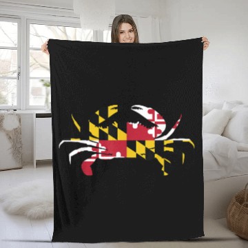 Discover Maryland Crab State Pride Flag Fleece Blankets