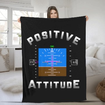 Discover Positive Attitude Aviation Pilot Primary Flight Fleece Blankets