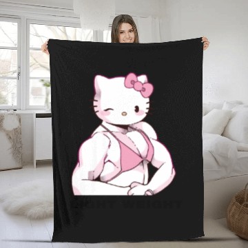Discover Hello Kitty Buff Bodybuilder Workout Gym Fleece Blankets